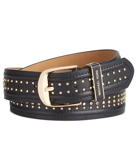 black belt with studs michael kors|michael kors belt size.